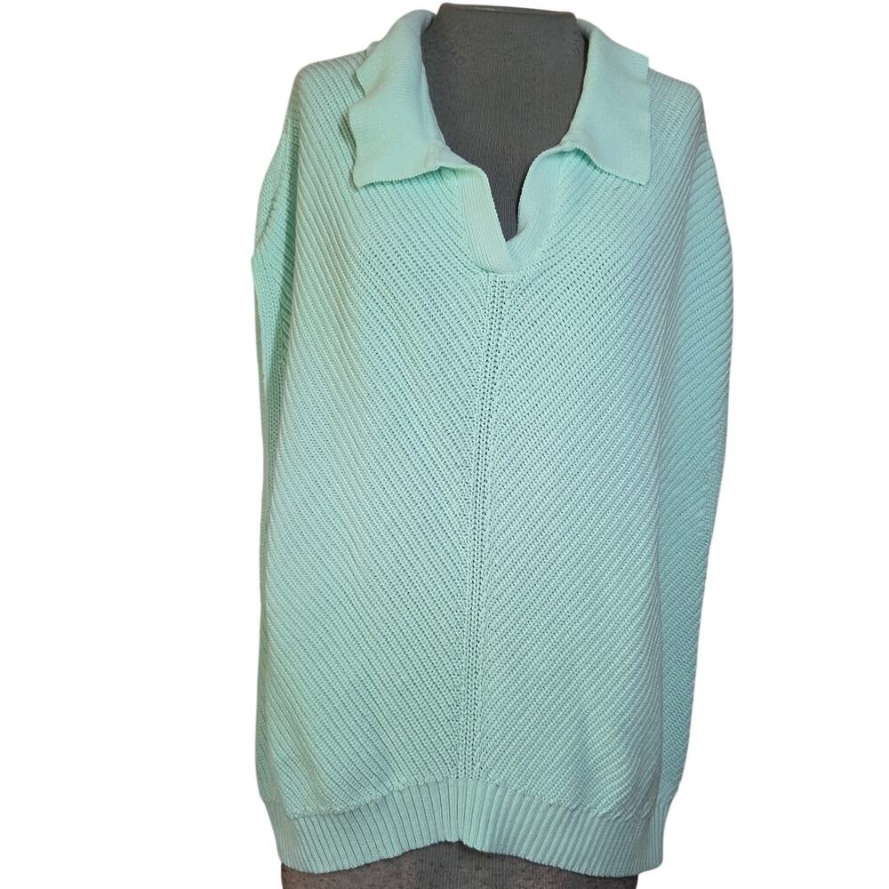 Cotton Sleeveless Collard Knit Sweater Size XXL